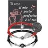 QianSiLi Idee Regalo San Valentino per Lui e Lei,Regalo di Coppia,Compleanno Regalo Fidanzata,Bracciale Personalizzato Regalo Donna Uomo,Regalo Natale Donna,Regalo Anniversario per Lui,Rosso e Nero