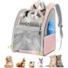 Pawaboo Zaino per Gatti Cani, Borsa per Animali Piccoli, Zaino da Viaggio per Gatti Cani Fino a 10 kg, Contenitore da Trasporto Traspirante con Supporto, Borsa per Viaggio Passeggiata Escursione, Rosa