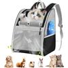 Pawaboo Zaino per Gatti Cani, per Animali Piccoli, da Viaggio Fino a 10 kg, Contenitore da Trasporto Traspirante con Supporto, Borsa per Passeggiata Escursione, Nero