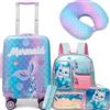 HTgroce 5 in 1 Set di Valigie per Bambini, Trolly con 4 Ruote Valigia per Bambini da Viaggio