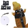CQJ Bearded Dragon Guinzaglio - Confezione da 3 misure, regolabile per rettili, imbracatura regolabile in morbida pelle per lucertola con cinghia retrattile, corda di trazione per piccoli animali, gilet