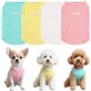 Yaopelky 4 magliette estive per cani, senza maniche, colorate, canottiere traspiranti per cani di taglia piccola e media, abbigliamento per gatti,(4 pezzi (giallo, bianco, blu, rosa), XL