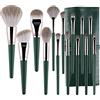 SruidyLady 14 pezzi pennelli make up, Set di pennelli per trucco professionale, pennello make up per fondotinta, correttore, cipria, fard, ombretto, sopracciglia, makeup brush set con borsa cosmetica (verde)