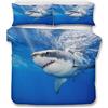 Hiser Set di Biancheria da Letto 3D - 3 Pezzi Set Copripiumino per Letto Matrimoniale Singolo King in Microfibra - Federa e Copripiumini di Squalo Stampa (Mare Squalo 8,140x200cm)
