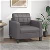 Festnight Poltrone Sofa Divano, Sedia da Salotto Moderno, Divani Piccoli per Soggiorno, Divano Moderno 60 cm in Similpelle Grigia