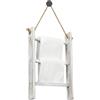 Youngwier Portasciugamani Vintage, 3 Livelli Porta Asciugamani Da Bagno Scaletta Legno Decorativa Con Corda, Arazzo Da Parete Scala, Scala Per Asciugamani Porta Asciugamani In Legno Rustico 26x5,5x40 Cm