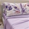 PETTI Artigiani Italiani - Lenzuola in Cotone con Federe in Stampa Digitale, Lenzuolo Una Piazza e Mezza, Completo Letto Fantasia Palma Lilla, 100% Made in Italy