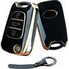 Gleamydot Cover Custodia Chiave Compatibile con Cover Chiavi Sportage Ceed Picanto Rio I20 I30 Ix35 Auto Accessori (oro nero)