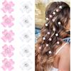Criveple Mini-Blumen-Haarspangen,10 Stück Mini süße Strass Metall Haarnadeln für Frauen, Braut Haarspangen für Mädchen, Hochzeit, Haarschmuck, dekorativ,Hochzeit-Haarspangen(weiß+rosa)