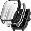 Akancy[2 pezzi] Compatibile con Amazfit GTS4, Custodia Protettiva Pellicola Protettiva a Protettiva Antigraffio Protezione Dello Schermo In Custodia Intera In TPU Protezione Completa - silver-black