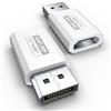 JSAUX 4K Adattatore DisplayPort a HDMI in 2 pezzi, convertitore DP da PC a monitor HDMI Video UHD 2K@120 Hz, 4K@30 DP maschio a HDTV femmina compatibile con Dell, Lenovo, HP, NVIDIA, Desktop-Bianco
