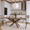 DEGHI Tavolo allungabile 160-220x90 cm piano 5 cm in legno effetto rovere scuro - Bliss