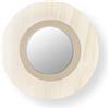 LZF LUZIFER lampada da parete con specchio LENS CIRCULAR diffusore in metallo bianco avorio 3000K - LENS CR A IV LED DIM0-10V 3000K 20