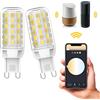 RuLEDne Lampadina LED G9 Smart Dimmerabile - Compatibile Con Alexa, Echo, Google Home, SmartThings - 4W, 350 Lumen - Sostituzione Alogena - Controllo Vocale WiFi - Illuminazione Intelligente
