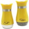 CCHONG Set Sale e Pepe in Vetro, Saliera e Pepiera, Barattolo per Sale Grosso e Fino, Porta Spezie per Cucina, BBQ, Lavabili in Lavastoviglie (Giallo)