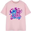 Disney Lilo & Stitch Maglietta da Bambina | Kids Love T-Shirt Grafica a Maniche Corte in Rosa | Simpatico Personaggio dei Cartoni Animati Angel Alien | Comodo Top in Cotone per Bambini e Ragazzi