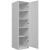 Home Collective Armadio guardaroba armadio multiuso bianco 50 cm larghezza 180 cm altezza con bastone appendiabiti e scomparto extra, organizer per guardaroba in legno MDF