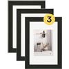 walther design Home HO030B3 Cornice portafoto in legno, in confezione da 3 pezzi, da 20 x 30 cm, colore nero