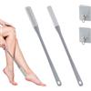 Naapesi 2 Pezzi Spazzola per Piedi, Pulisci Dita con Manico Lungo, Spazzola da Bagno per Anziani, Detergente Esfoliante, Antiprurito, Grigia, 41 cm (con 2 Ganci)