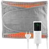 Baxcdyswe Termoforo Elettrico, 120 × 30.5 cm Termoforo Cervicale e Spalle con 9 Livelli di Temperatura e 4 Impostazioni di Tempo, Cuscino Termico for Back, Shoulders Abdomen, Collo (Grey)