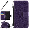 Uposao Custodia Galaxy J5 2017,Cover Galaxy J5 2017,Uposao Girasole Motivo PU Pelle Premium Flip Custodia Libro Leather Con Cordino Protettiva Caso Portafoglio Cover per Galaxy J5 2017-(porpora)