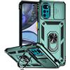 ATISIJIE Cover per Motorola Moto G22Custodia, Anti Graffio Hard PC Motorola Moto G22Cover con 360° Magnetico Cavalletto Funzione [Protezione fotocamera] Cover Motorola Moto G22Originale Verde scuro