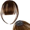 INSPUTOL Frangia a clip in capelli veri al 100% per donna - Parrucca con frangia dall'aspetto naturale con tempie, opzioni di frangia sottile o curva (marrone)