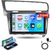 Rimoody 2G+64G Wireless Carplay Android Autoradio 2 Din per VW Golf 7 2013-2018 con Android Auto GPS Navi WiFi 10.1 Pollici Autoradio con Mirror Link Bluetooth FM/RDS/EQ/DAB/OBD2/DVR/SWC Telecamera Posteriore