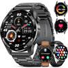 FOXBOX Smartwatch Uomo Chiamate Bluetooth,1.43Amoled Orologio Smartwatch Impermeabile IP68, 3 Cinturini, 100+ Modalità Sportive, 24/7 Monitor Sonno/Cardiofrequenzimetro per Android iOS Nero