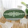 FANSU Tovaglia Rotonda Antimacchia Impermeabile con Bordo Elastico Adatto, Copertura Poliestere Moderna Lavabile Copritavolo per la Decorazione della Casa Cucina (Barocco Verde,Diametro 180cm)