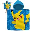 SRV Hub Pokémon - Asciugamano poncho con cappuccio per bambini, 120 x 60 cm, accappatoio in cotone Pikachu, per piscina, surf, spiaggia, asciugamano assorbente per ragazzi e ragazze dai 3 ai 6 anni, Catch 'Em