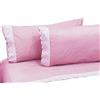 Russo Tessuti Completo Letto Lenzuola Matrimoniale 2 piazze con Balza Pizzo San Gallo Cotone -Rosa