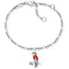 Herzengel Bracciale da bambina in argento sterling con ciondolo smaltato, chiusura a moschettone, lunghezza regolabile, senza nichel, Eine Grösse, Argento sterling, Nessuna pietra preziosa