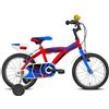 Legnano Bicicletta per Bambini Spider 16" con Rotelle Rosso e Blu 22L670/RB