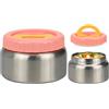 Smlper Contenitore termico per alimenti, 250 ml/350 ml, in acciaio inox, con doppio coperchio, portatile, isolante e isolante sottovuoto (rosa, 250 ml)