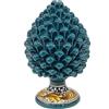 sicilia bedda - Pigna Siciliana con Piede Decorato - Modello Maioliche - Ceramica di Caltagirone (Altezza 25 x 15, Ottanio)