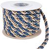 CABODYALS 9.3 iarda 8mm Blu Oro Treccia Cordone Decorativo Treccia Poliestere Seta Corda Affilatura Filo di Natale Cordone di Raso per Cucire Creazione Braccialetti Artigianato Tappezzeria Collana For