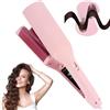 SKIKHN Piastra Onde per Capelli,32mm Piastra Capelli Ondes,Piastras Ondes Larghe, Ferro Ondulato per Capellis con 4 Temperatura,Riscaldamento Rapido Piastras Beach Wave per Capellis Lunghi Corti Rosa