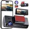 POYBPCY Dash Cam Auto 4K+1080P con Filtro CPL,Doppia WiFi Telecamera Auto Scheda da 64 GB, Dashcam Display IPS da 3.69,Visione Notturna+WDR,G-Sensor,Registrazione in loop,24H Monitor di Parcheggio