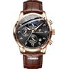 LIGE Orologio da uomo cronografo movimento al quarzo 30 ATM impermeabile cinturino in pelle grande quadrante analogico multifunzionale luminoso classico sport aziendali miglior regalo per gli uomini,