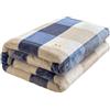 FANSU Coperta Plaid in Pile di Flanella Super Morbida e Calore, Copriletto Stampa Scozzese per Letto Singolo/Matrimoniale, Coperta Divano in Microfibra Spessa Invernal (150x200cm,Blu)
