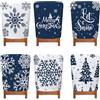 Treer Coprisedia Natalizi Schienale 6 Pezzi, Coprisedia Natalizio con Cappello Coprisedia Elasticizzati Natalizia per Feste e Ristoranti Decorazioni (6 Pezzi,Blu)