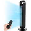 CURECURE Ventilatore a Torre Oscillante e Silenzioso, Telecomando, 3 Velocità 3 Modi, Timer da 12 Ore, Oscillazione a 70°, Altezza 92cm per Casa (Nero, 36 inches)