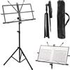 NVIYAM Leggio Musicale, Leggio Pieghevole Stabile, Leggio E Supporto da Tavolo 2 In 1, Regolabile In Altezza, con Custodia Impermeabile, Porta Spartiti per Bambini E Adulti, Supporto Musicale