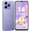 Blackview Smartphone 2025, Octa-Core Andriod 14, 6GB+64GB/2TB TF, 5000mAh, 6.56 HD+Telefono Cellulare, 13MP+8MP Telefono Cellulari, Face ID/4G Dual SIM Cellulari 3 Slot/GPS/Tipo-C/3.5mm Jack/Purple