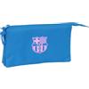 safta F.C.Barcelona - Astuccio a tre pezzi, per bambini, ideale per bambini in età scolastica, comodo e versatile, qualità e resistenza, 22 x 3 x 12 cm, colore indaco, Indaco, Estándar, Casual