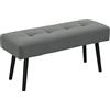 HOMCOM Panca Fondo Letto a Trapunta in Tessuto Effetto Velluto a Coste e Acciaio, 100x36x45 cm, Grigio | Aosom Italy