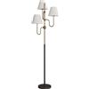 HOMCOM Lampada da Terra Alta 165 cm con 3 Punti Luce e Interruttore a Pedale, Attacco E27 Max 40W, Oro | Aosom Italy
