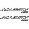 Resin Bike Adesivi Scooter Compatibile con Yamaha Majesty 400. Protezione Scooter da Urti e Graffi. Coppia Adesivi 3D Resinati Scritta Argento - 23x4 cm