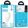 HOCO Caricabatteria da rete USB A + Type C PD QC3.0 3A 20W N61 white